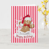 Happy Holidays Gingerbread Mann in Milch Karte (Gelbe Blume)