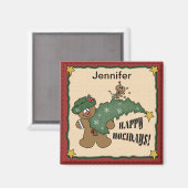 Happy Holidays Gingerbread Mann und Maus Magnet (Vorderseite/Rückseite)