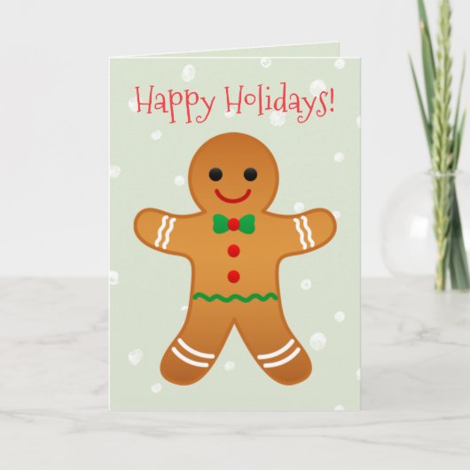 Happy Holidays - Gingerbread Mann Weihnachten Karte (Vorderseite)