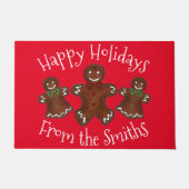 Happy Holidays Gingerbread Mann Weihnachtskekse Fußmatte (Vorderseite)