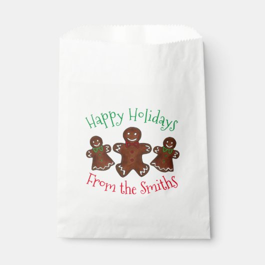 Happy Holidays Gingerbread Mann Weihnachtskekse Geschenktütchen (Vorderseite)