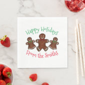 Happy Holidays Gingerbread Mann Weihnachtskekse Serviette (Beispiel)