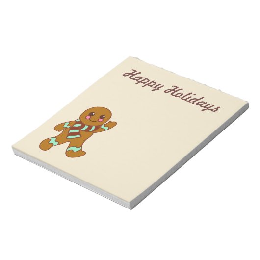 Happy Holidays Gingerbread Notepad Notizblock (Rotiert)