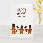 Happy Holidays Gingerbread Snowmen Card Karte (Gelbe Blume)