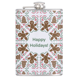 Happy Holidays Gingerbread Tasse Flachmann