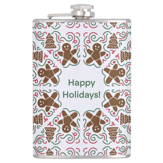 Happy Holidays Gingerbread Tasse Flachmann (Vorderseite)