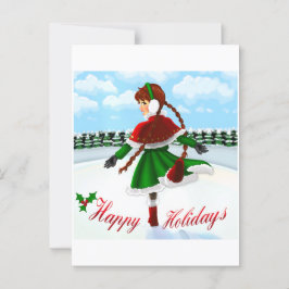 Happy Holidays Girl Postkarte