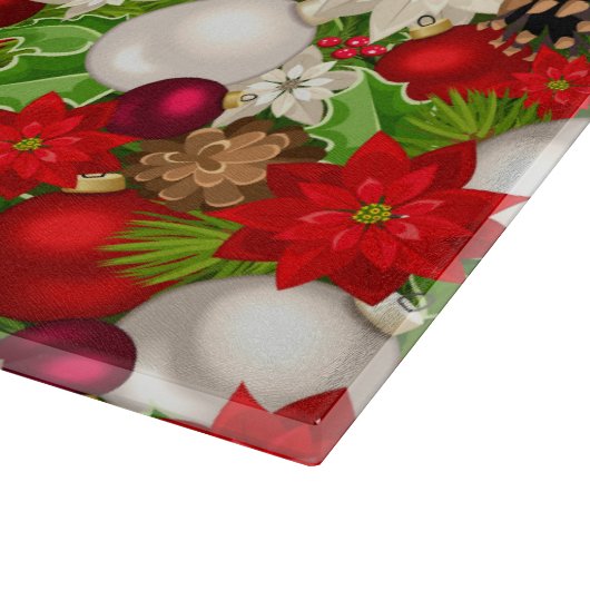Happy Holidays Glass Cutting Board Schneidebrett (Ecke)