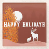 Happy Holidays - Glass Untersetzer (Vorderseite)