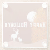 Happy Holidays - Glass Untersetzer (Rückseite)