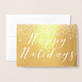 Happy Holidays & Glitzer Classic Typografy Design Folienkarte (Vorderseite mit Umschlag)