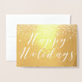 Happy Holidays & Glitzer Classic Typografy Design Folienkarte