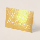 Happy Holidays & Glitzer Classic Typografy Design Folienkarte (Vorderseite)