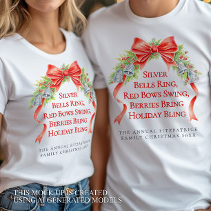 Happy Holidays Glocken verbeugen Aquarellmotto T-Shirt