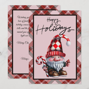 Happy Holidays Gnome mit Candy Cane Weihnachten