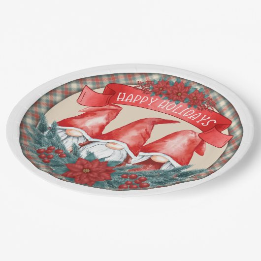 Happy Holidays Gnomes Paper Tellers Pappteller (Schrägansicht)