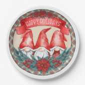 Happy Holidays Gnomes Paper Tellers Pappteller (Vorderseite)