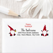 Happy Holidays Gnomes Return Address Label (Insitu)