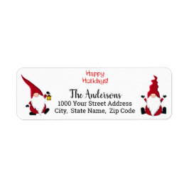 Happy Holidays Gnomes Return Address Label