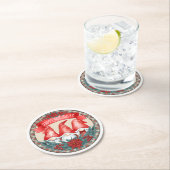 Happy Holidays Gnomes Round Paper Untersetzer (Vor Ort)