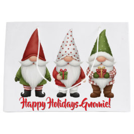 Happy Holidays Gnomie Große Geschenktüte