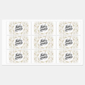 Happy Holidays Gold Floral mit Branchen & Blooms Etiketten (Blatt)