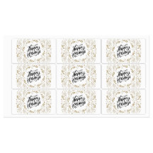 Happy Holidays Gold Floral mit Branchen & Blooms