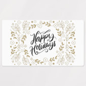 Happy Holidays Gold Floral mit Branchen & Blooms Etiketten (Design 2)