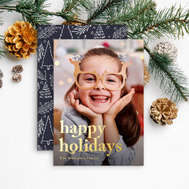 Happy Holidays Gold Foil Card Folien Feiertagskarte