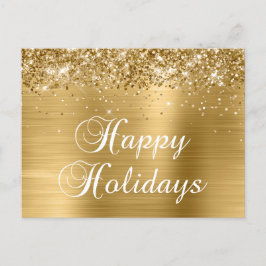 Happy Holidays Gold Glitterie Imitat Feiertagspostkarte