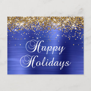 Happy Holidays Gold Glitterie Imitate Feiertagspostkarte