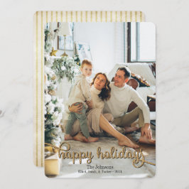 Happy Holidays Gold Glitzer Foto Weihnachten