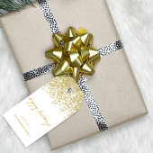 Happy Holidays Gold Glitzer Geschenkanhänger