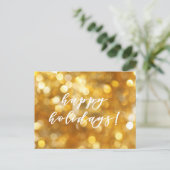 Happy Holidays Gold Glitzern Weihnachten Postkarte (Stehend Vorderseite)