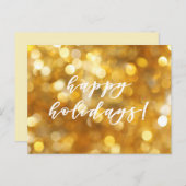 Happy Holidays Gold Glitzern Weihnachten Postkarte (Vorne/Hinten)