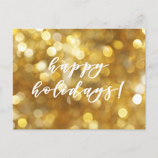 Happy Holidays Gold Glitzern Weihnachten Postkarte (Vorderseite)
