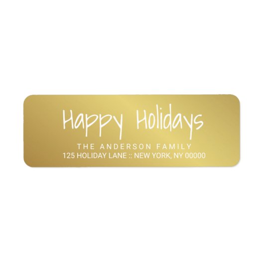 Happy Holidays Gold handdrucktes Buchstabenschild (Vorne)