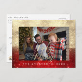 Happy Holidays Gold Hütte Foto Roter Park Postkarte (Vorne/Hinten)