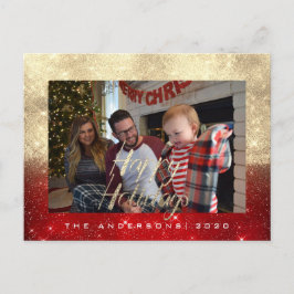 Happy Holidays Gold Hütte Foto Roter Park Postkarte