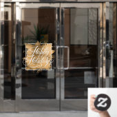 Happy Holidays Gold Imitate Weihnachten Fensteraufkleber (Büro Tür)