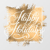 Happy Holidays Gold Imitate Weihnachten Fensteraufkleber (Blatt)