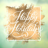 Happy Holidays Gold Imitate Weihnachten Fensteraufkleber (Blatt 3)