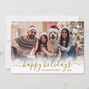 Happy Holidays Gold Script 2 Foto Weihnachten