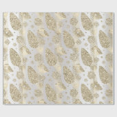 Happy Holidays Gold Silver Glitzer Weihnachtsbaum Geschenkpapier (Flach)