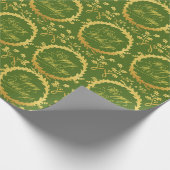 Happy Holidays Gold Wreath Geschenkpapier (Ecke)