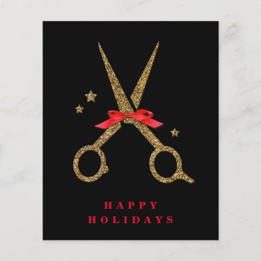 Happy Holidays - Golden Glitzer Hair Stylist Flyer (Vorne)