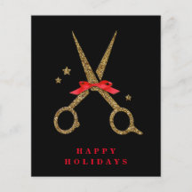 Happy Holidays - Golden Glitzer Hair Stylist Flyer