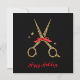 Happy Holidays - Golden Glitzer Hair Stylist-Karte Dankeskarte