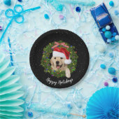 Happy Holidays golden retriever Pappteller (Party)