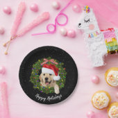 Happy Holidays golden retriever Pappteller (Party)